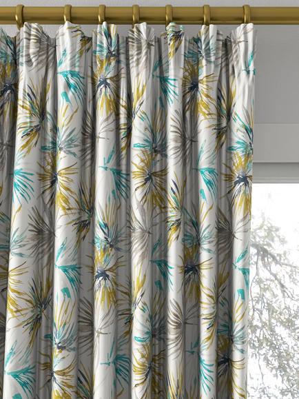 Harlequin Aucuba Made to Measure Curtains or Roman Blind, Teal/Zest - view 2, Teal/Zest