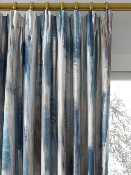 Harlequin Estrato Made to Measure Curtains or Roman Blind, Denim/Nude/Sky - view 2, Denim/Nude/Night Sky