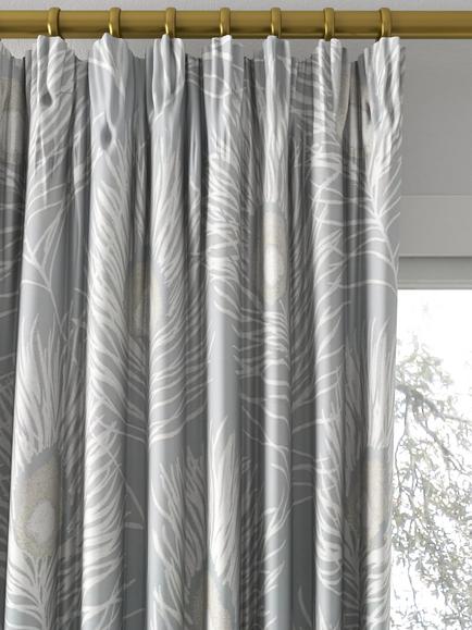 Harlequin Orlena Made to Measure Curtains or Roman Blind, Powder Blue/Gilver - view 2, Powder Blue/Gilver