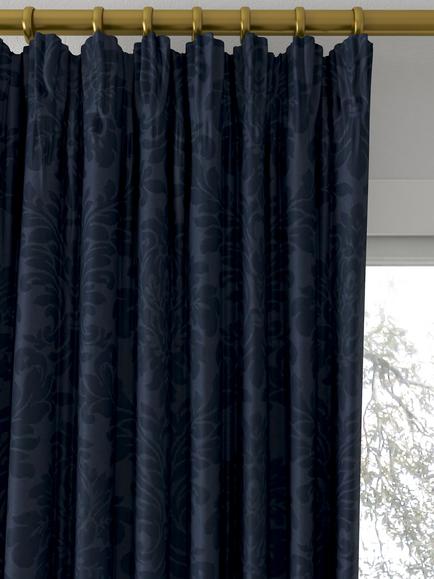 Sanderson Lymington Damask Made to Measure Curtains or Roman Blind, Indigo - view 2, Indigo