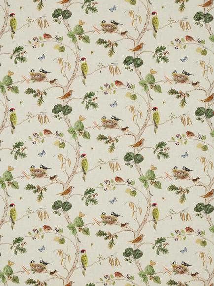 Sanderson Woodland Chorus Made to Measure Curtains or Roman Blind, Linen/Multi, Linen/Multi