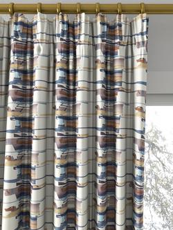 Harlequin Zeal Made to Measure Curtains or Roman Blind, Old Navy/Denim/Tan - view 2, Old Navy/Denim/Tan