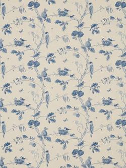 Sanderson Woodland Chorus Made to Measure Curtains or Roman Blind, Indigo/Linen, Indigo/Linen