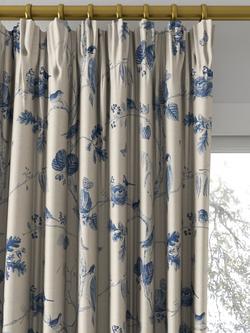 Sanderson Woodland Chorus Made to Measure Curtains or Roman Blind, Indigo/Linen - view 2, Indigo/Linen