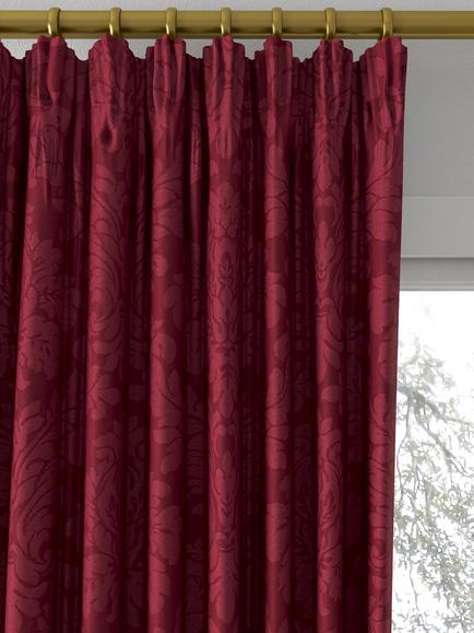 Sanderson Lymington Damask Made to Measure Curtains or Roman Blind, Redcurrant - view 2, Redcurrant