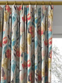 Harlequin Verdaccio Made to Measure Curtains or Roman Blind, Coral/Maize/Cornflower - view 2, Coral/Maize/Cornflower