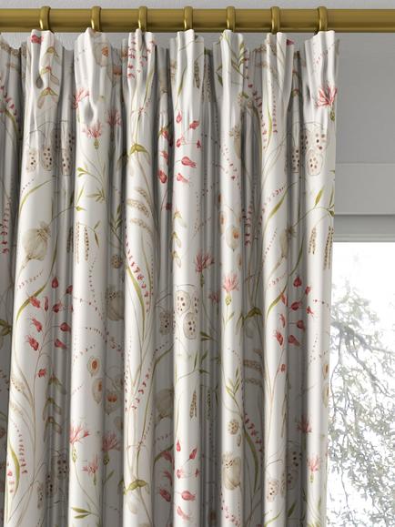 Sanderson Summer Harvest Made to Measure Curtains or Roman Blind, Claret/Olive - view 2, Claret/Olive