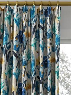 Harlequin Verdaccio Made to Measure Curtains or Roman Blind, Mustard/Marine/Steel - view 2, Mustard/Marine/Steel