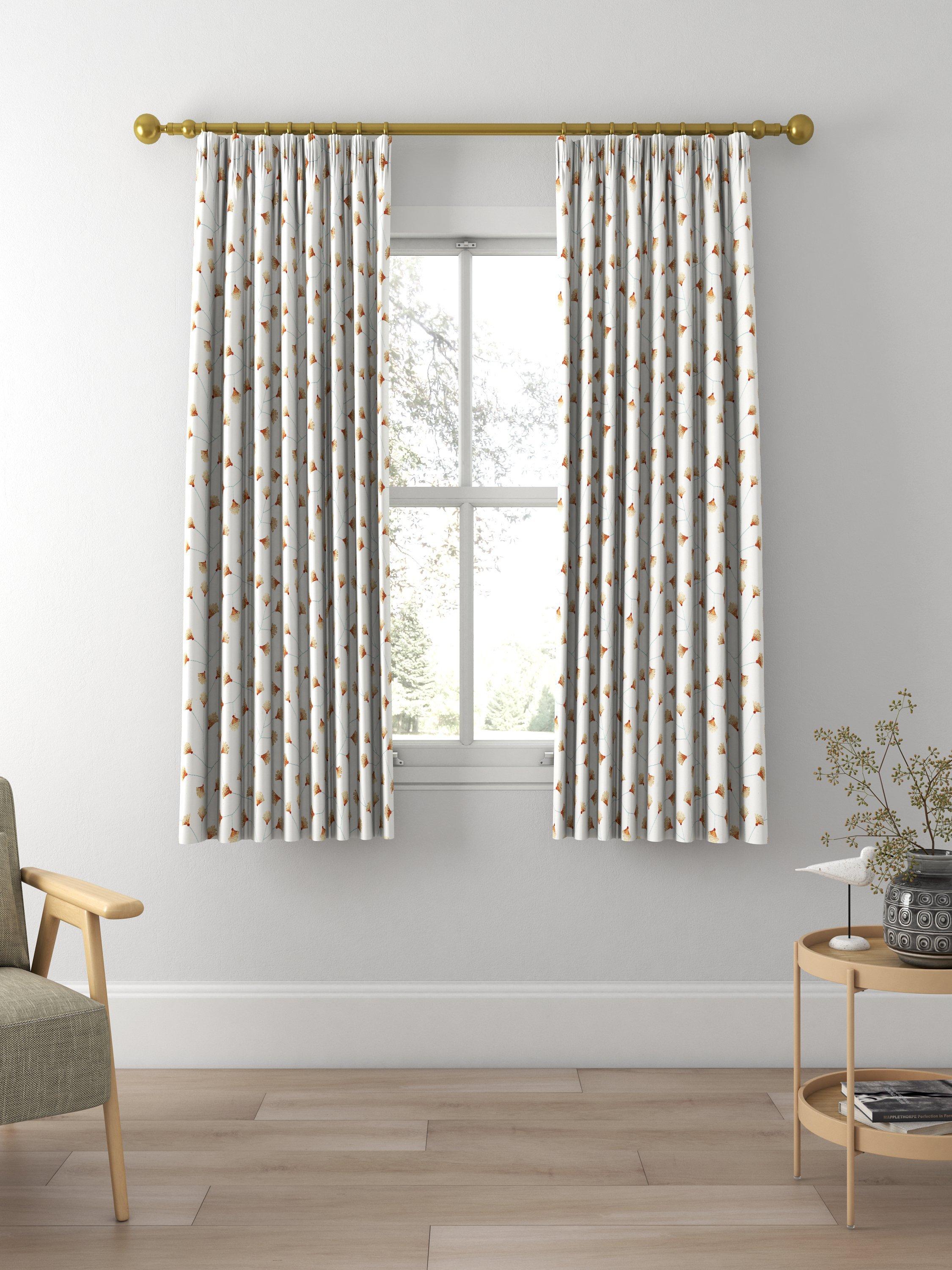 Sanderson Gingko Trail Made to Measure Curtains, Brick
