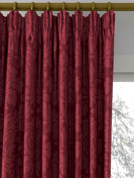 Sanderson Lymington Damask Made to Measure Curtains or Roman Blind, Raspberry - view 2, Raspberry