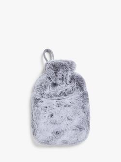 John Lewis Faux Fur Hot Water Bottle, Arctic Grey