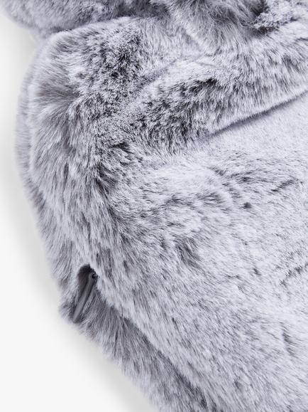John Lewis Faux Fur Hot Water Bottle - view 2, Arctic Grey