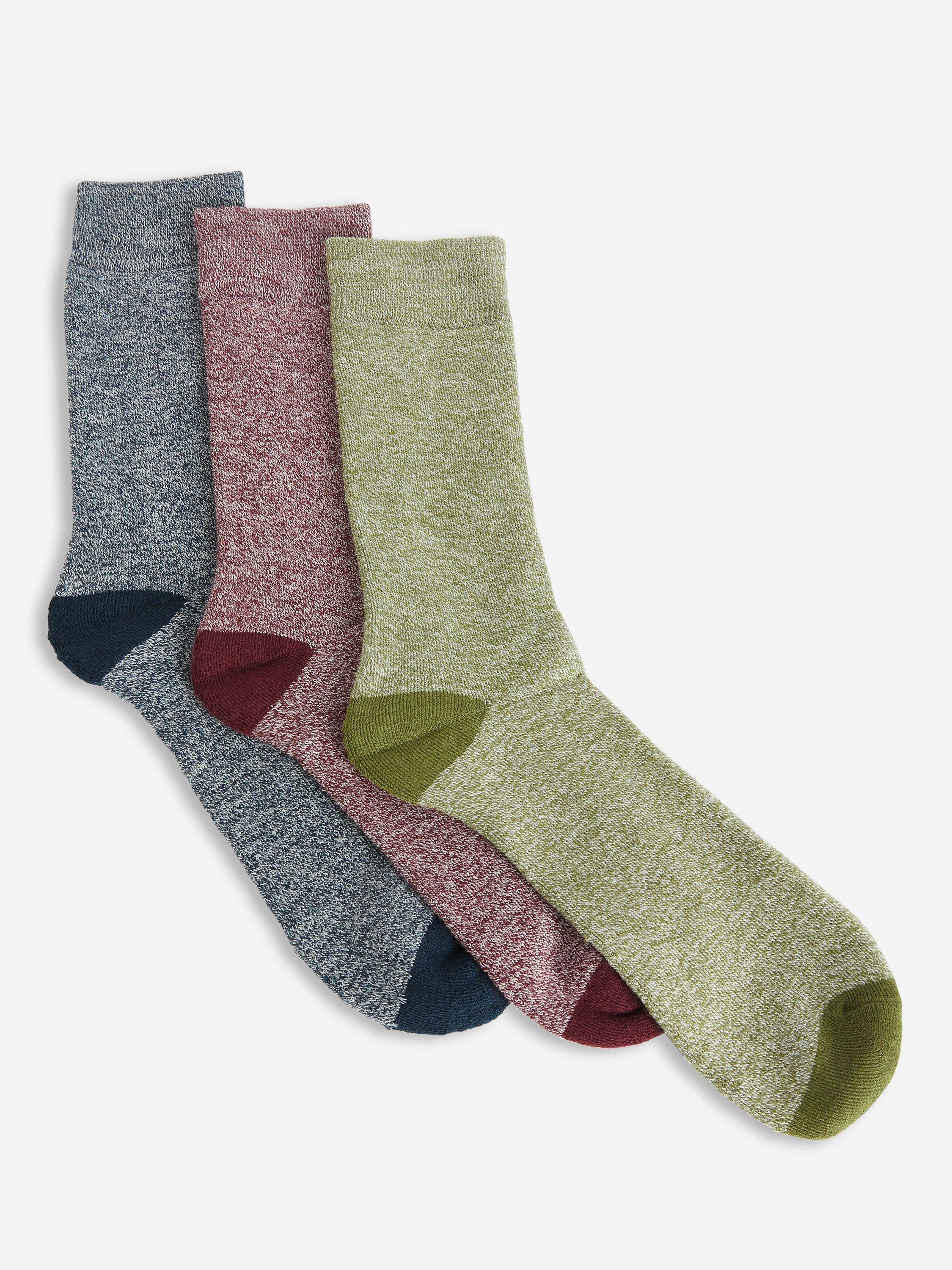 John Lewis Colour Block Thermal Socks, Pack of 3