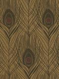 Galerie Peacock Feather Motif Wallpaper, Brown Ac60010