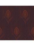 Galerie Peacock Feather Motif Wallpaper, Red Ac60007