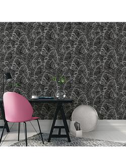 Galerie Large Broadleaf Wallpaper - view 2, Monochrome