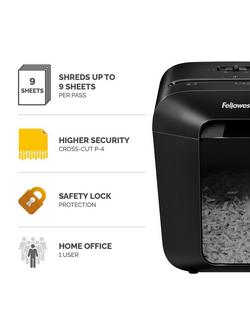 Fellowes Powershred LX50 Cross Cut Shredder, 17L - view 2, Black