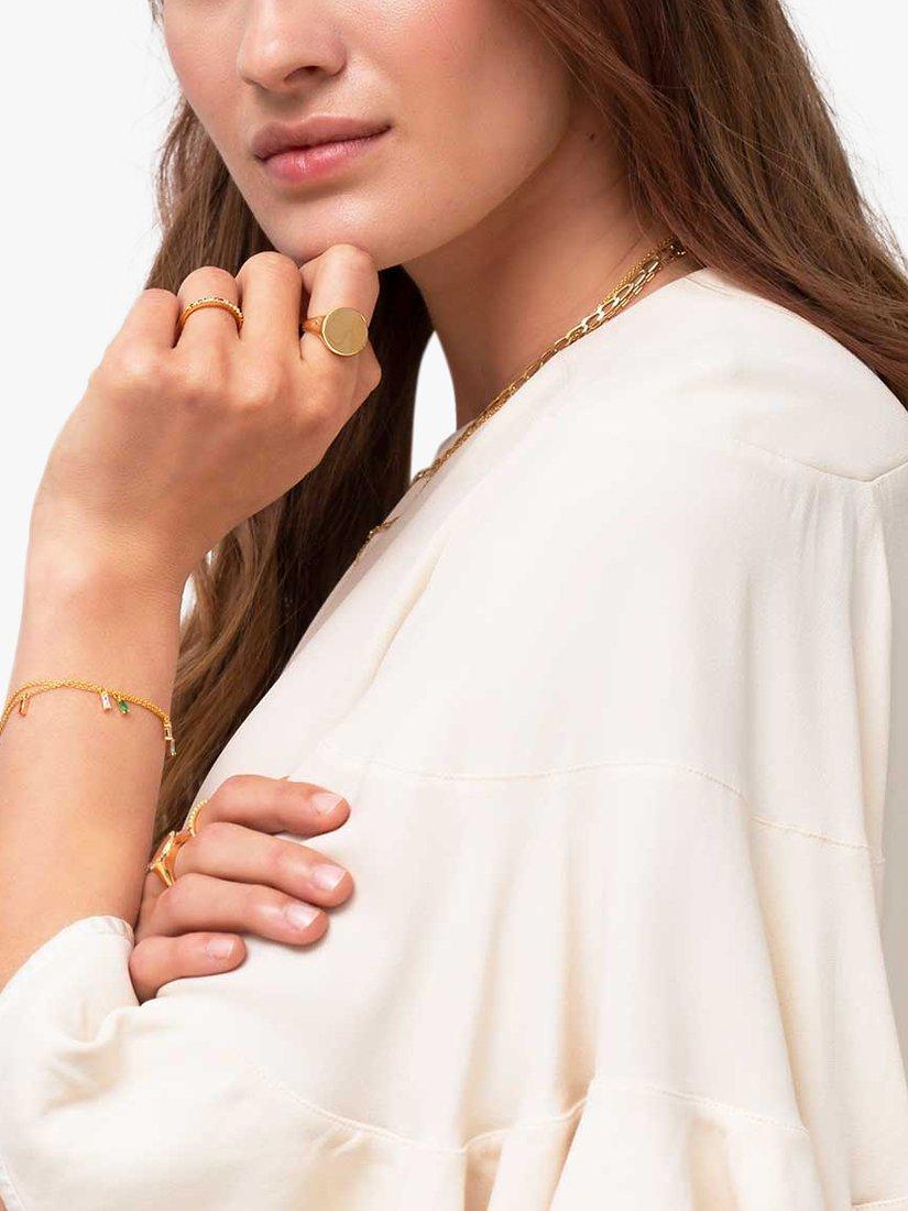 Product image 3 of 3, which shows Sif Jakobs Jewellery Princess Baguette Cubic Zirconia Chain Bracelet, Gold/Multi