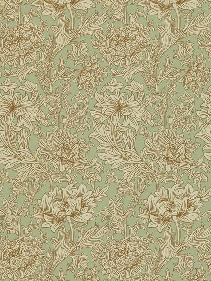 Morris & Co. Chrysanthemum Toile Wallpaper, DCMW216861, DCMW216861