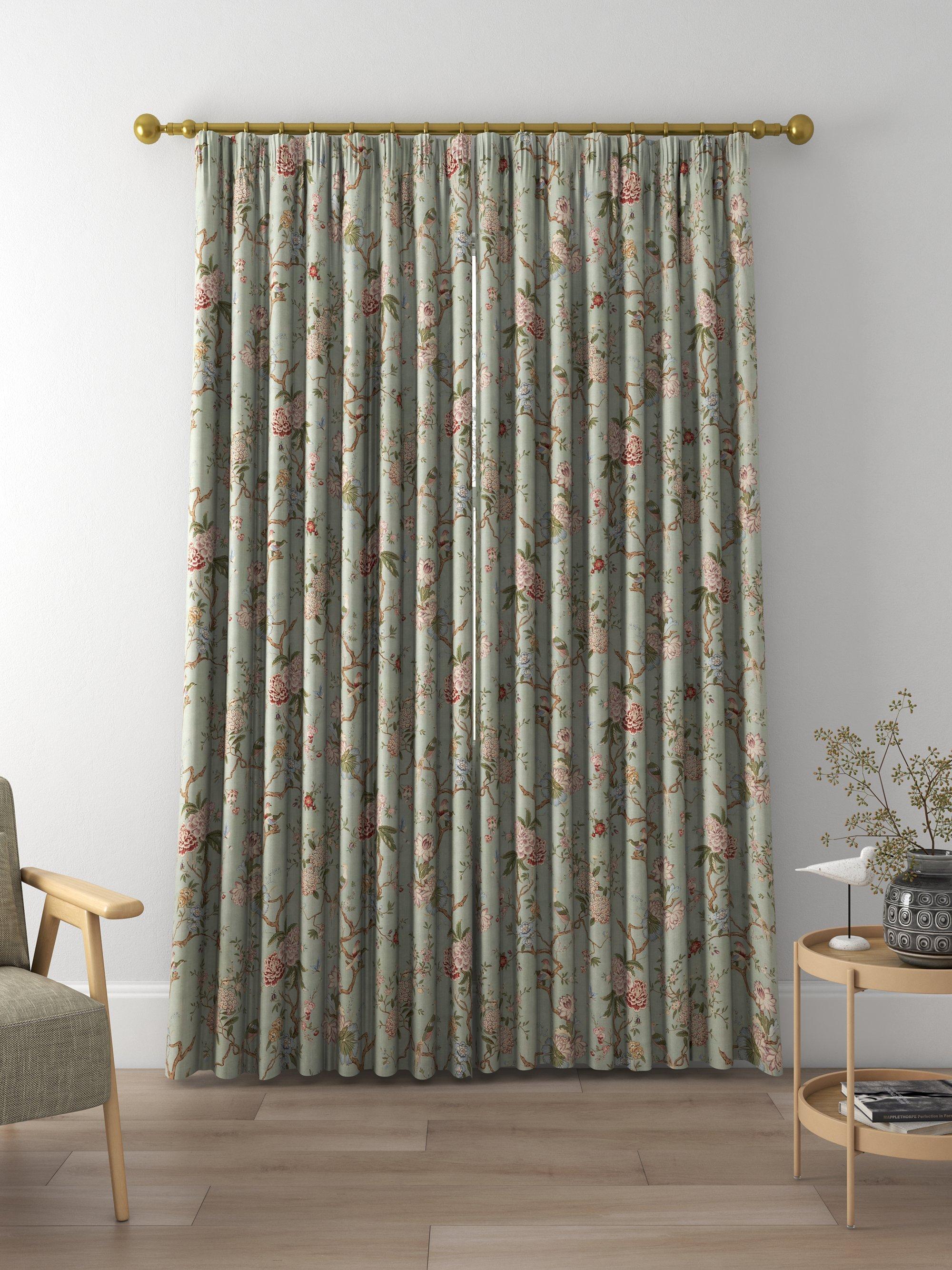 GP & J Baker Oriental Bird Made to Measure Curtains or Roman Blind, Eau ...