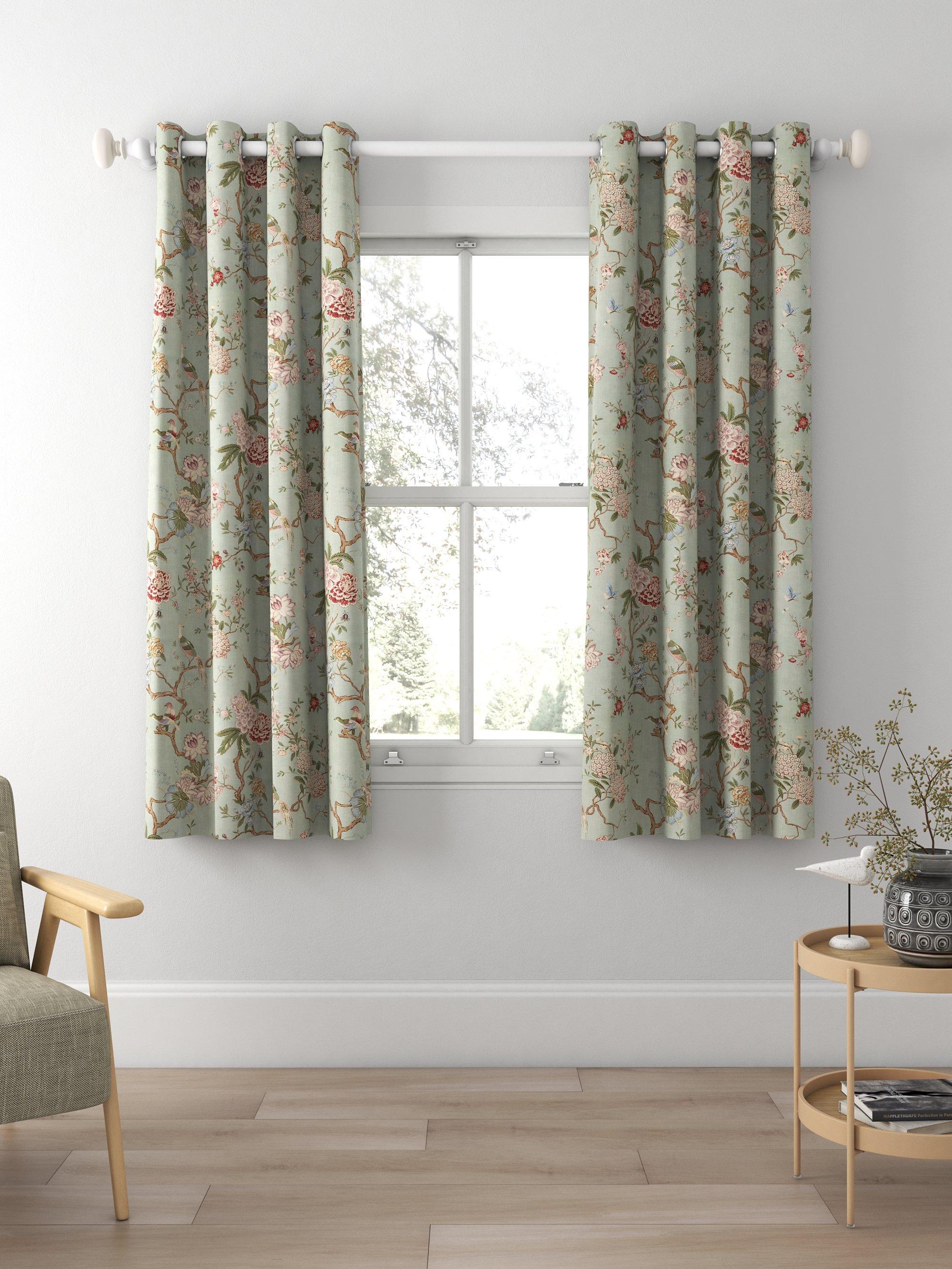 GP & J Baker Oriental Bird Made to Measure Curtains or Roman Blind, Eau ...