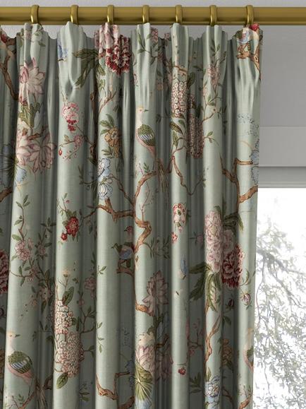 GP & J Baker Oriental Bird Made to Measure Curtains or Roman Blind, Eau De Nil - view 2, Eau De Nil
