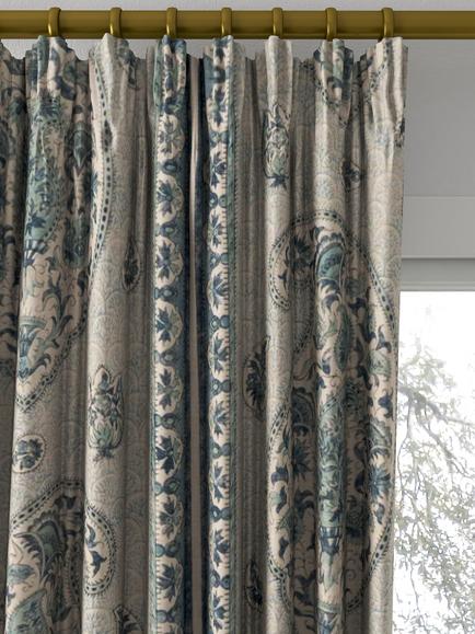 GP & J Baker Coromandel Made to Measure Curtains or Roman Blind, Blue - view 2, Blue