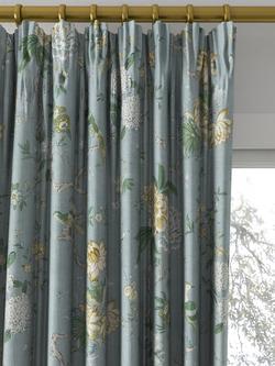 GP & J Baker Oriental Bird Made to Measure Curtains or Roman Blind, Soft Blue - view 2, Soft Blue