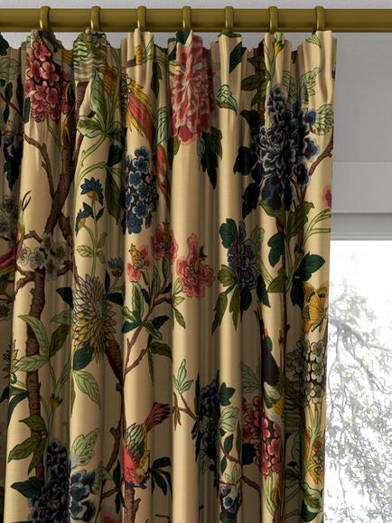 GP & J Baker Hydrangea Bird Made to Measure Curtains or Roman Blind, Parchment - view 2, Parchment
