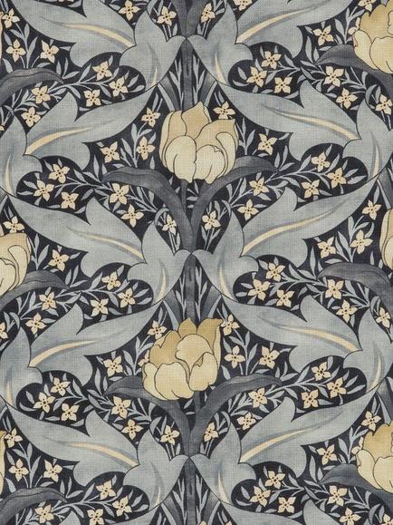GP & J Baker Tulip & Jasmine Made to Measure Curtains or Roman Blind, Indigo/Ivory, Indigo/Ivory
