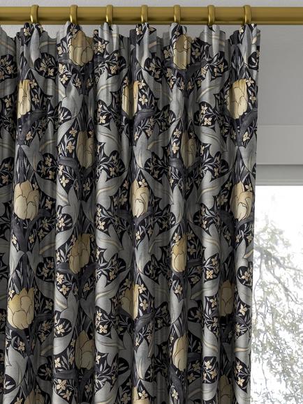 GP & J Baker Tulip & Jasmine Made to Measure Curtains or Roman Blind, Indigo/Ivory - view 2, Indigo/Ivory