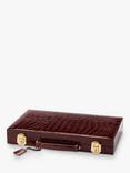 Aspinal of London Deep Shine Croc Leather Backgammon Set, Amazon