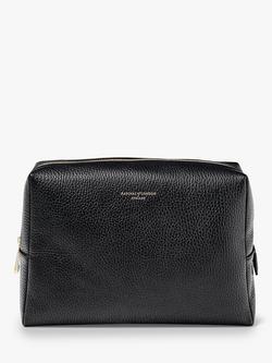 Aspinal of London Large Pebble Leather Toiletry Bag, Black