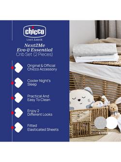 Chicco Next2Me Bedside Crib Fox Bedding Set, Grey - view 2, Grey