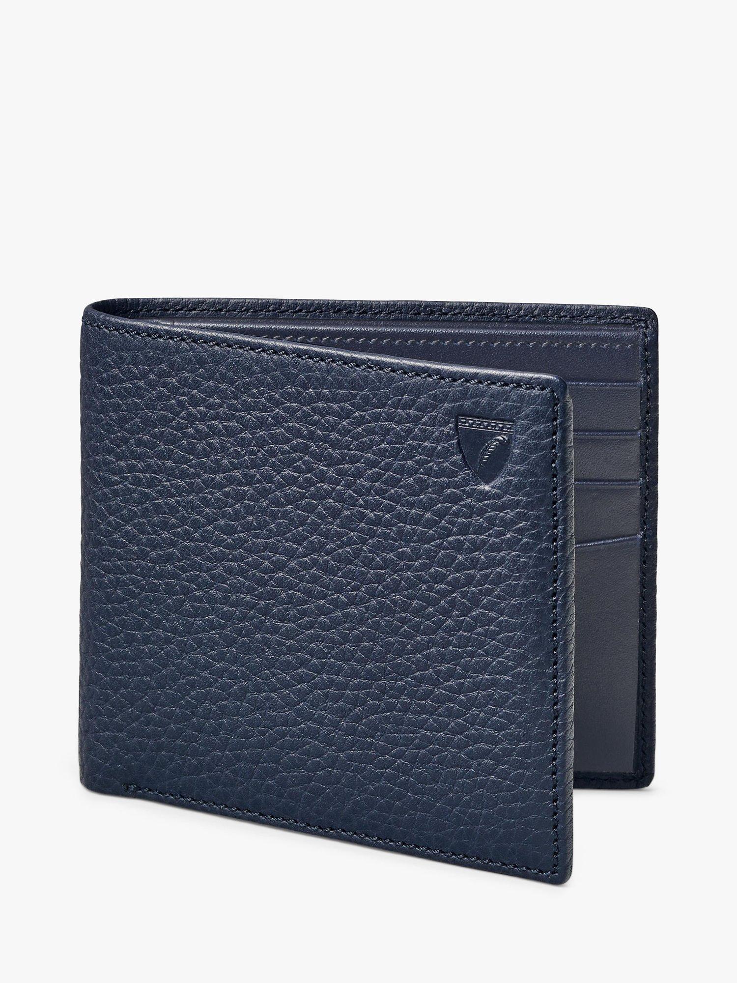 Product image 3 of 4, which shows Aspinal of London 8 Card Billfold Pebble Leather Billfold Wallet, Navy