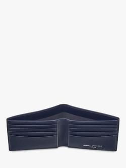 Aspinal of London 8 Card Billfold Pebble Leather Billfold Wallet - view 2, Navy