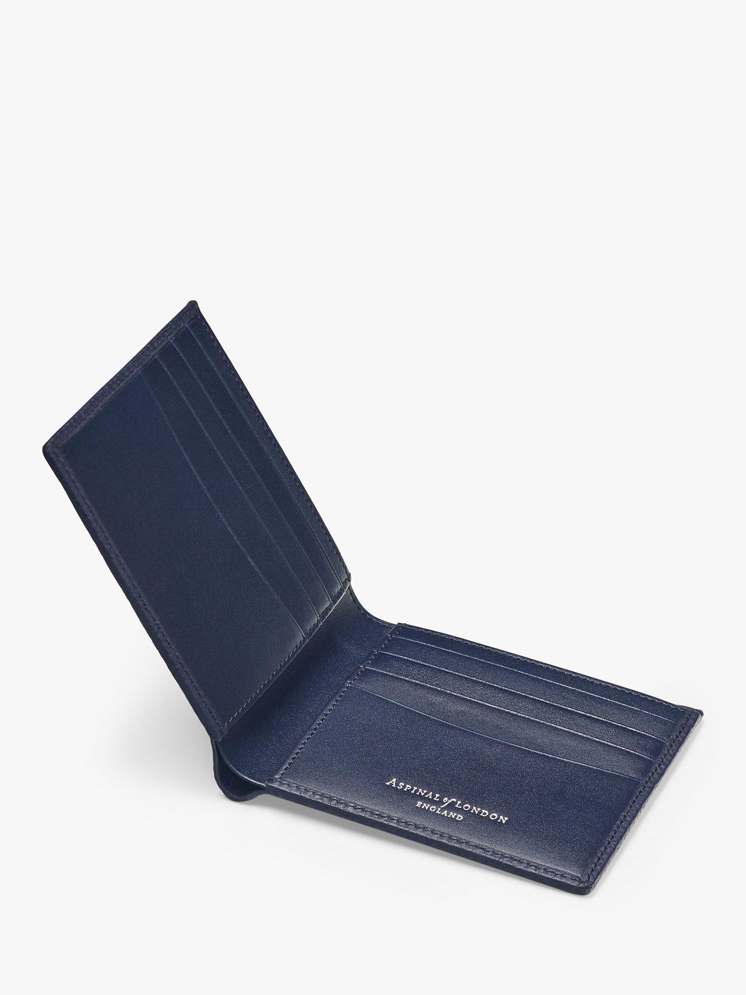 Product image 4 of 4, which shows Aspinal of London 8 Card Billfold Pebble Leather Billfold Wallet, Navy