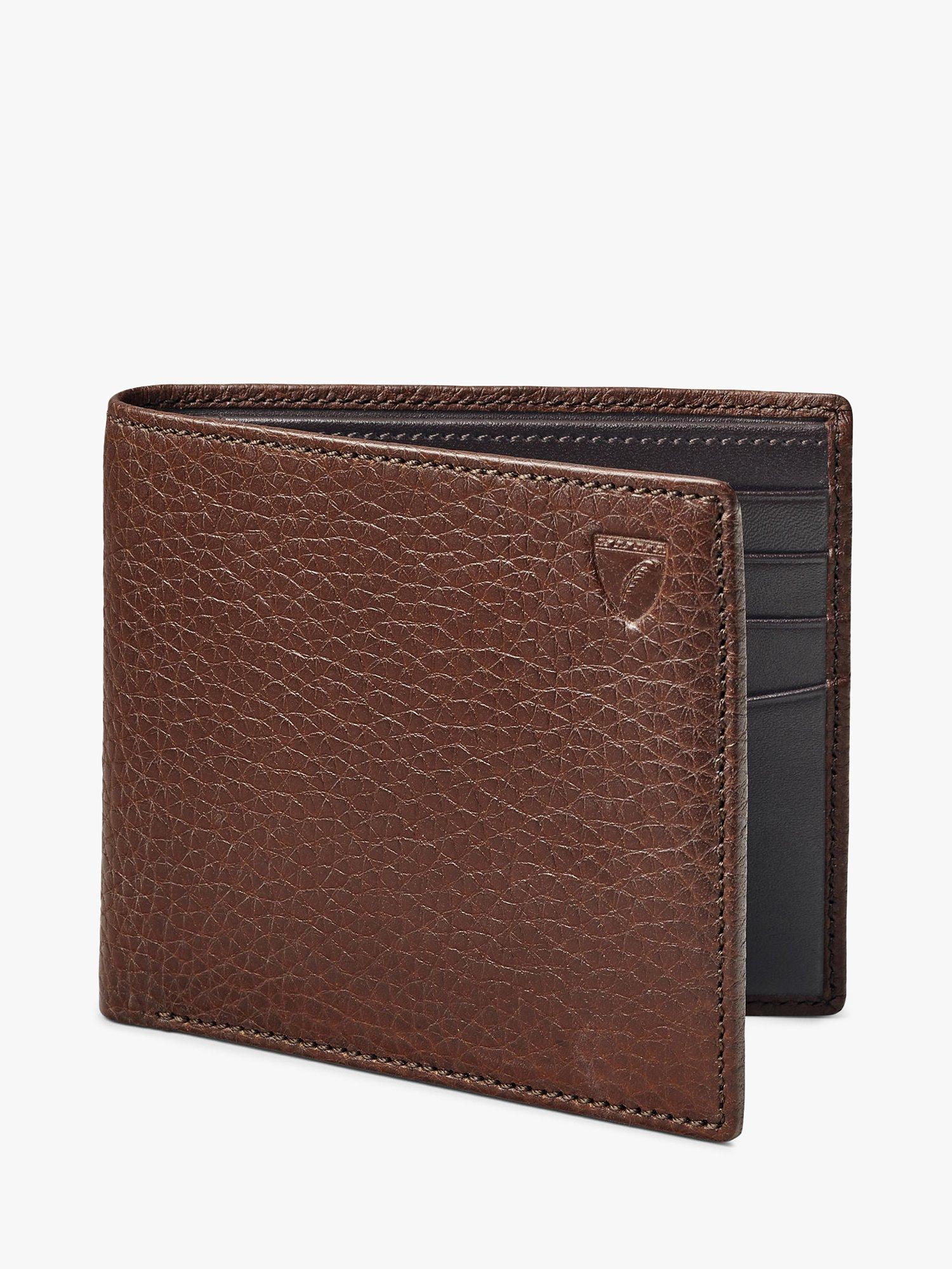 Product image 3 of 4, which shows Aspinal of London 8 Card Billfold Pebble Leather Billfold Wallet, Tobacco