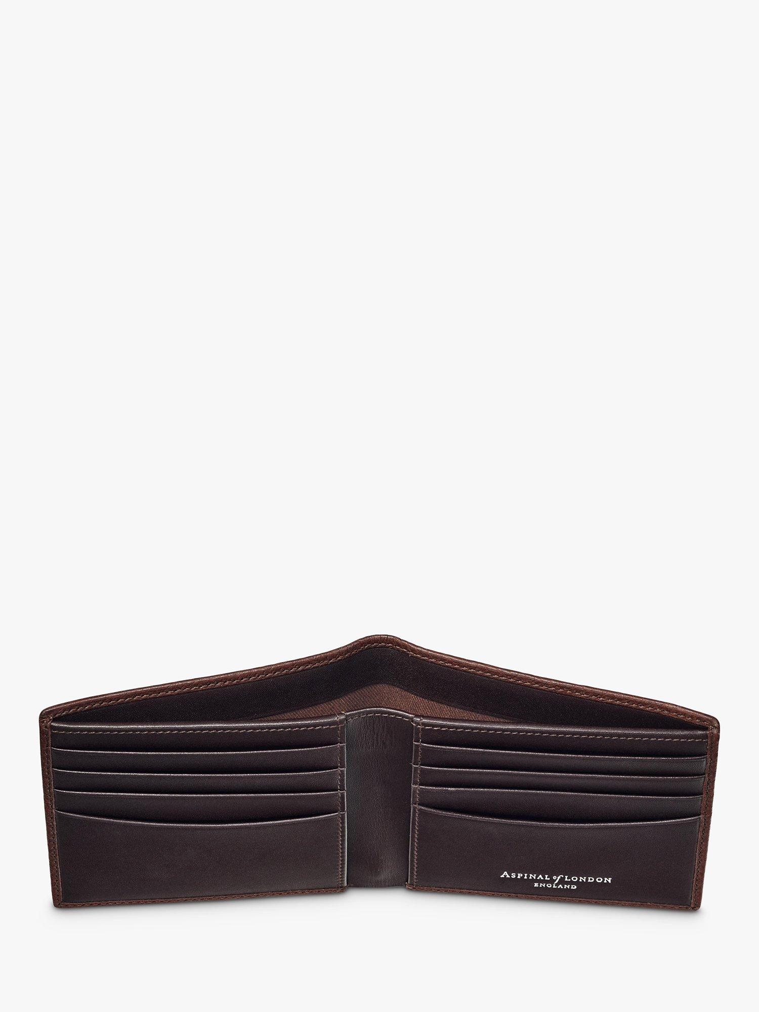 Product image 2 of 4, which shows Aspinal of London 8 Card Billfold Pebble Leather Billfold Wallet, Tobacco