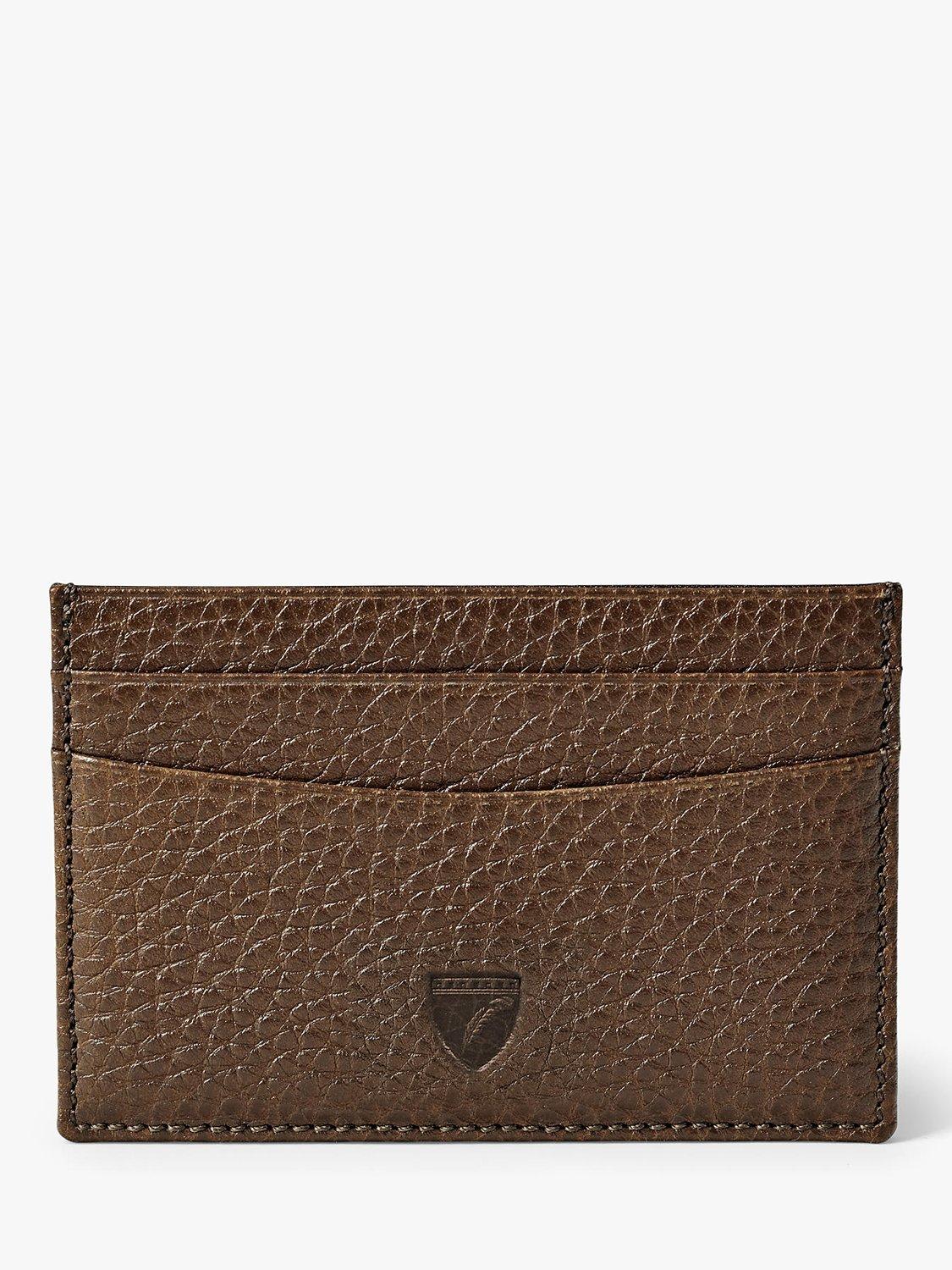 Product image 1 of 3, which shows Aspinal of London Pebble Leather Slim Credit Card Case, Tobacco