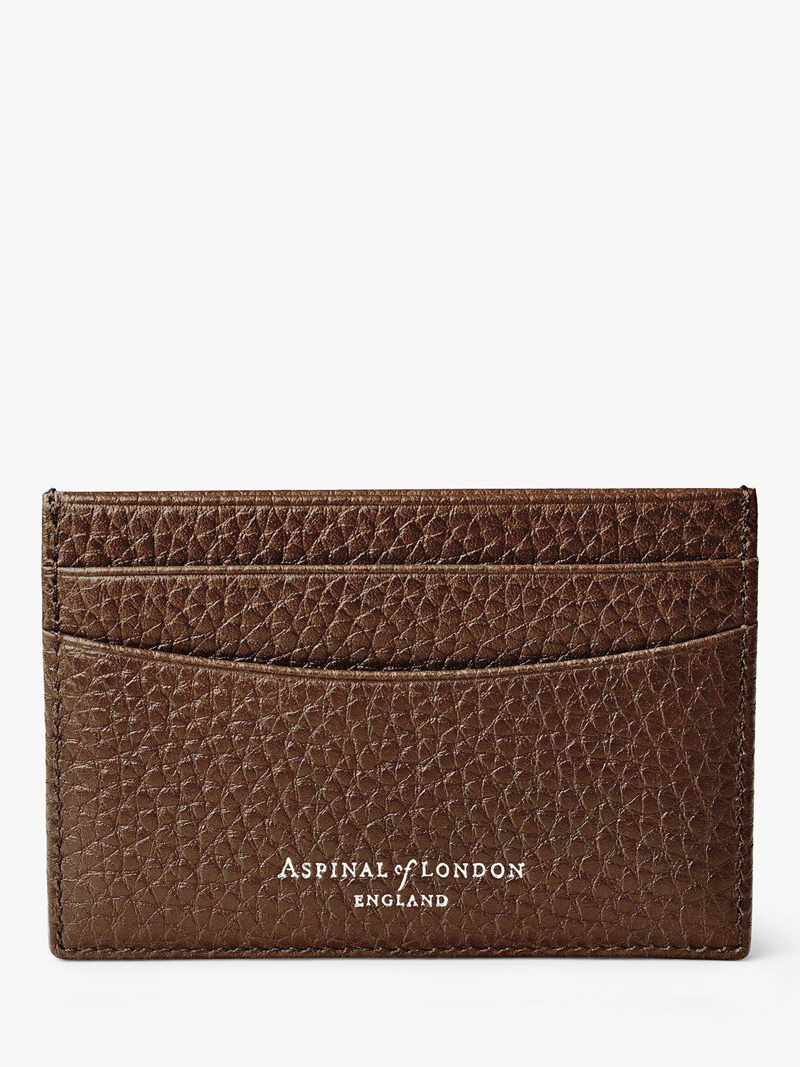 Product image 3 of 3, which shows Aspinal of London Pebble Leather Slim Credit Card Case, Tobacco