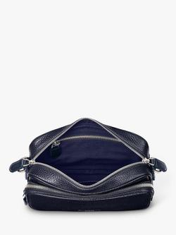 Aspinal of London Reporter East West Pebble Leather Messenger Bag - view 2, Navy