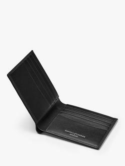 Aspinal of London 8 Card Billfold Pebble Leather Billfold Wallet - view 2, Black