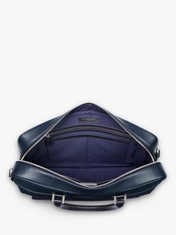 Aspinal of London Mount Street Small Pebble Grain Leather Laptop Bag - view 2, Navy