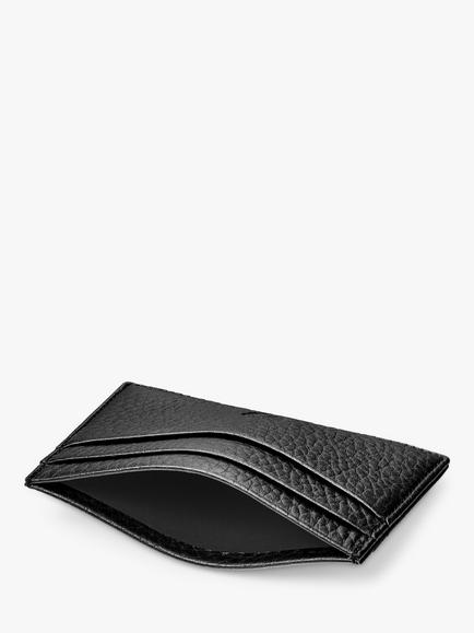 Aspinal of London Pebble Leather Slim Credit Card Case - view 2, Black
