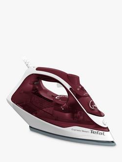 Tefal Express Steam FV2869 Steam Iron, Ruby Red/White, Ruby Red/White