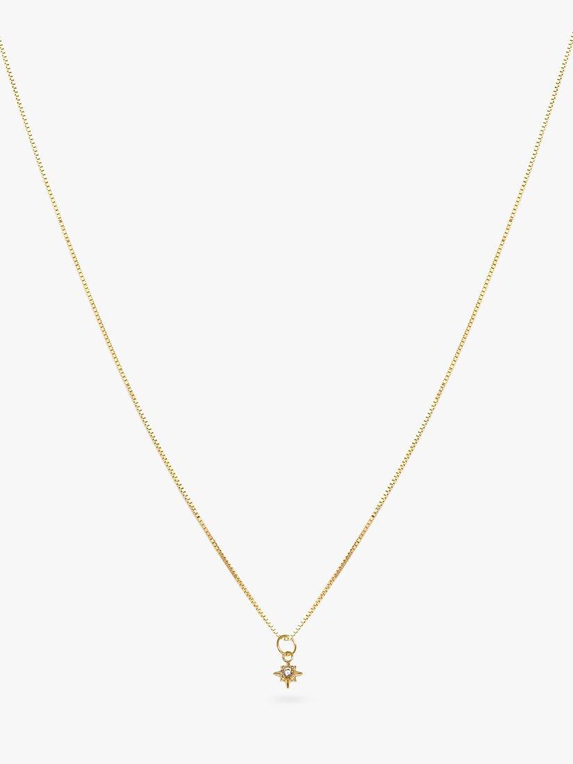 Product image 1 of 3, which shows Leah Alexandra Star Cubic Zirconia Pendant Necklace, Gold
