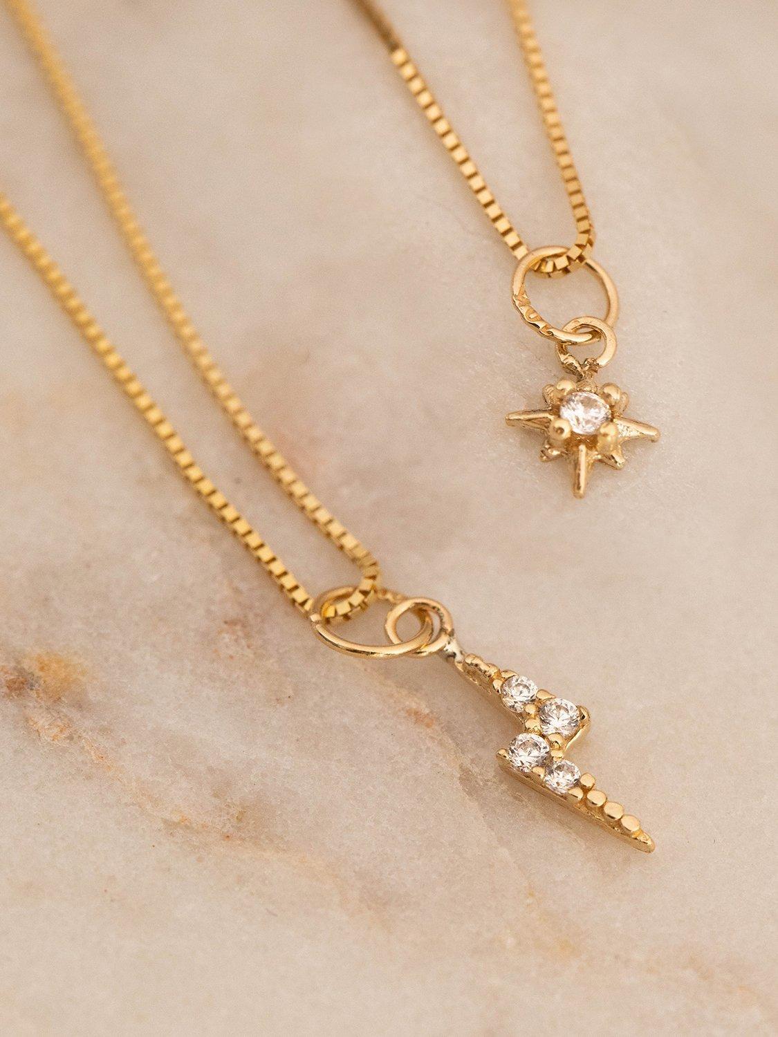 Product image 3 of 3, which shows Leah Alexandra Star Cubic Zirconia Pendant Necklace, Gold