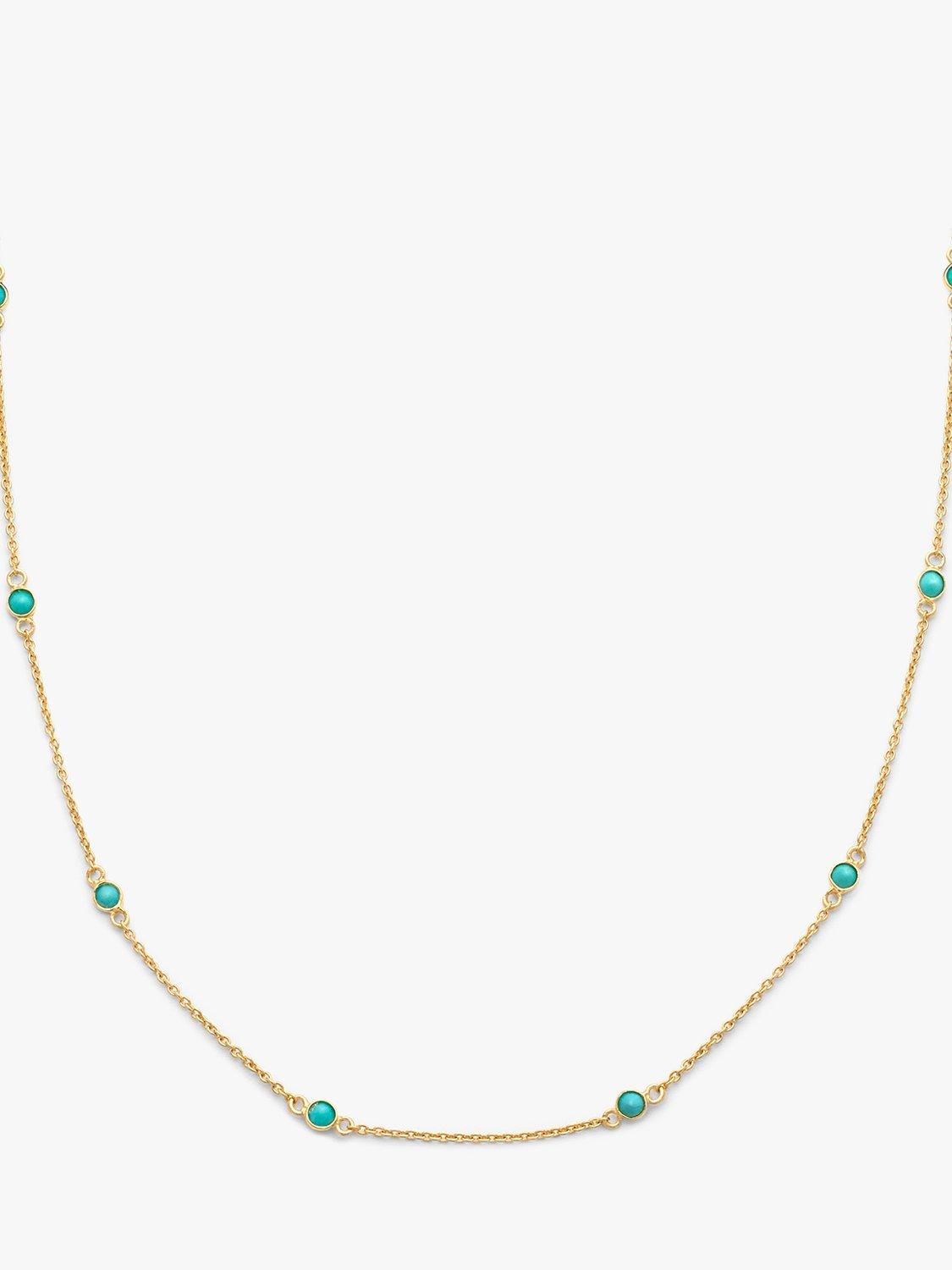 Product image 1 of 2, which shows Leah Alexandra Floatesse Turquoise Chain Necklace, Gold/Green