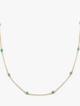 Leah Alexandra Floatesse Turquoise Chain Necklace, Gold/Green